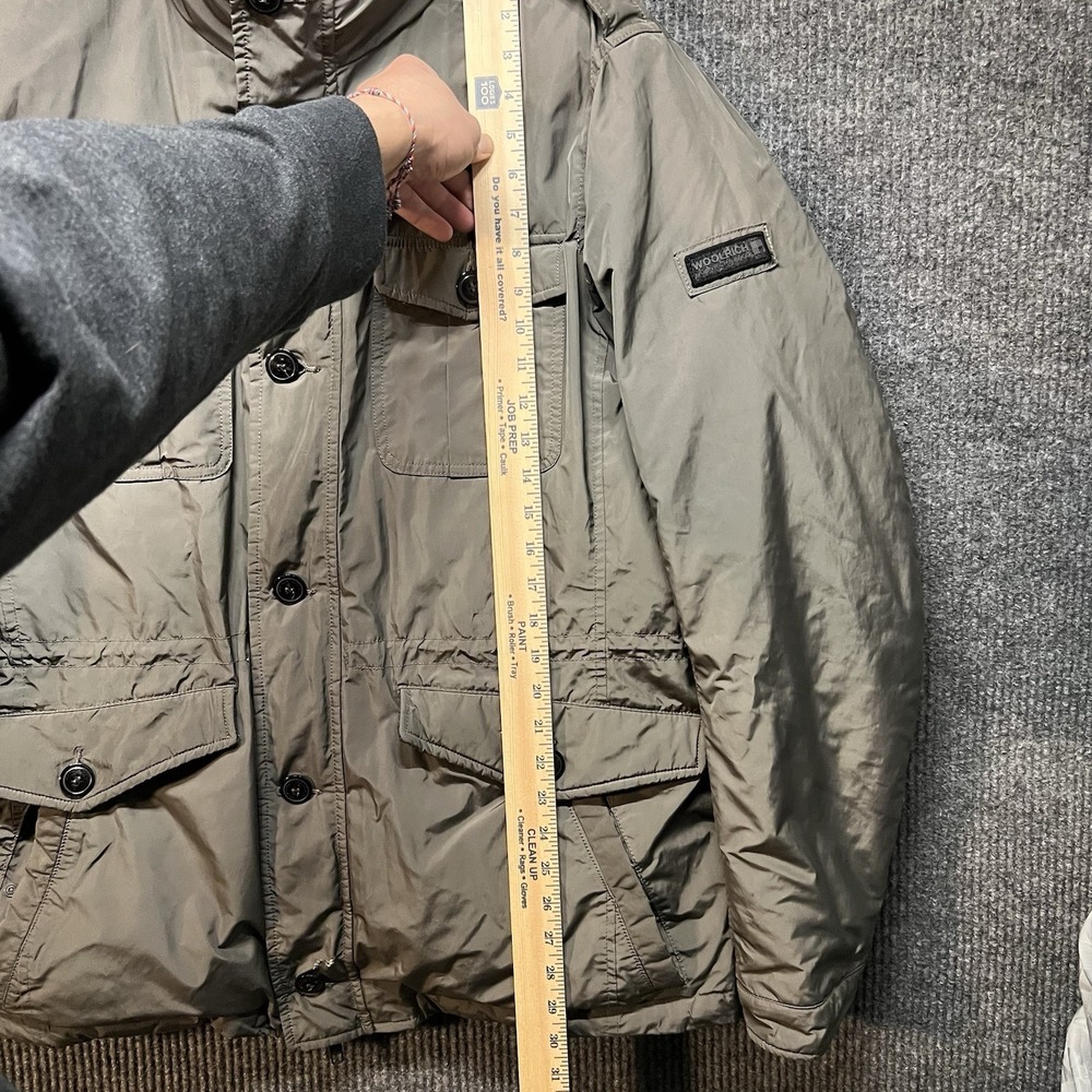 Woolrich Down Filled Field Jacket Mens XL Gray Sherpa Collar Buttons Zip Warm - Picture 4 of 10